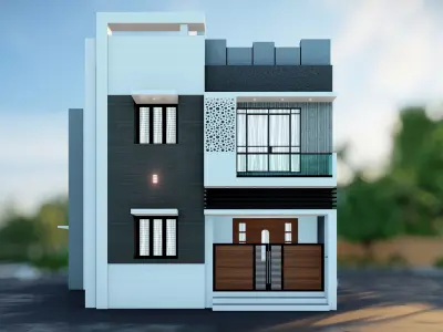3 Stunning House Elevation 3D Models for Your Dream Home 3D model