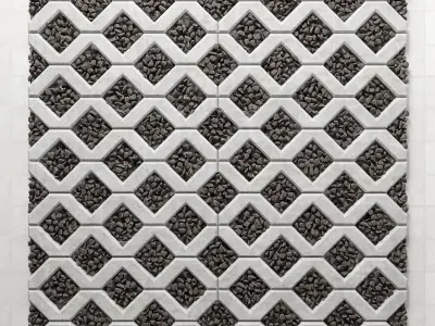 Paving pebble black 3D model