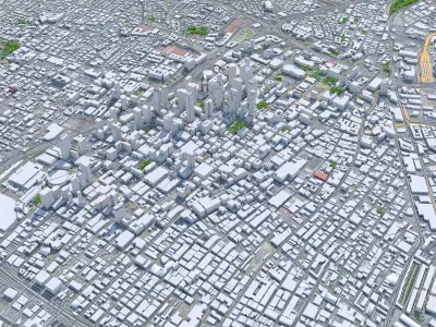 Los Angeles Downtown California USA Low-poly 3D model