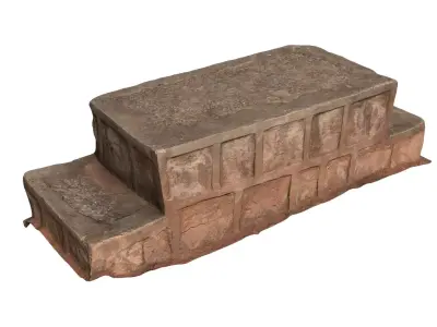 Concrete Road Block Low-poly 3D model