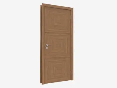 Modern Wooden Interior Door with Furniture 012 3D model