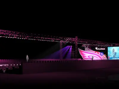 Stage party concert fashion catwalk T station  13 3D model