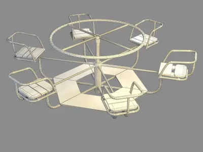 retro vintage Soviet old carousel Low-poly 3D model
