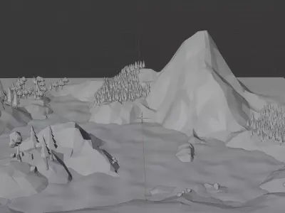 Pine forest low poly Low-poly 3D model