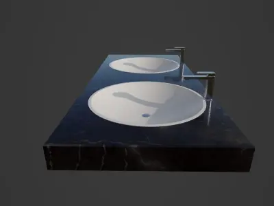  bathroom sink Low-poly 3D model