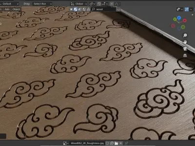 Wood Engravings Oriental Clouds Pattern Panel Free 3D model