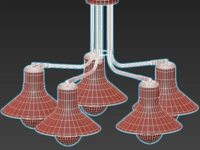 Vitaluce6 five light industrial style chandelier 3D model