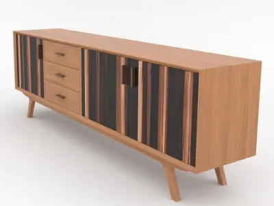 Mid-Century Modern Sideboard 200 Oslo Low-poly 3D model