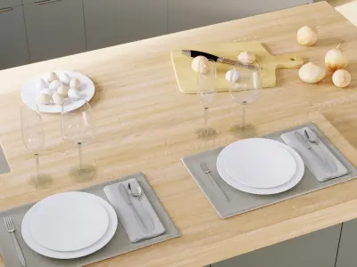 Kitchen Nolte Corona 19Q   Legno 59C corona PBR 3D model