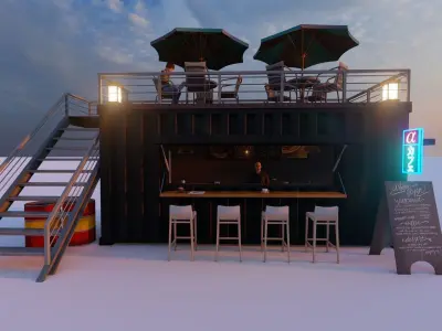 Container Cafe Design 3D model