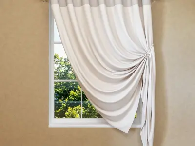 Modern curtain on eyelets  3D model