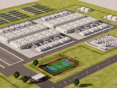 Huge Data Center Area 3D model