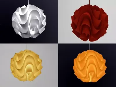 L K 172 four different colored lamps hanging from ceiling 3D model