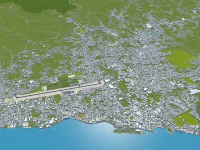 Zamboanga City Philippines 65km Low-poly 3D model