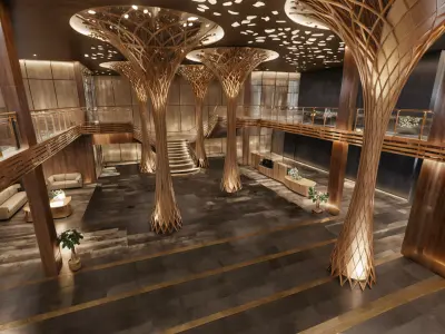 Sky Garden Hotel  Modern 3D Architectural Model 3D model
