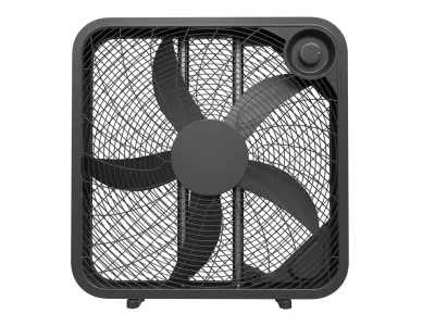 Modern Box Floor Fan White Utilitech Style Portable Ventilator Low-poly 3D model