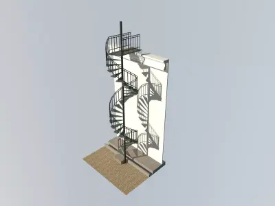 Spiral staircase 8 M 3D model