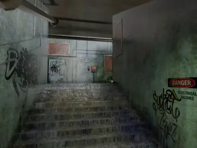 Old Corridor Level-2 Low-poly 3D model