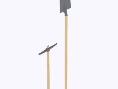 Set of 2 handheld gardening tools - Shovel and pickaxe  3D print model