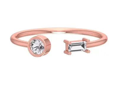 Women Open End Light Weight Band Ring 3D print model