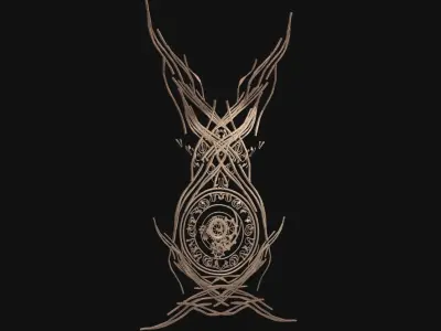 Dragon occult pattern 1 Low-poly 3D model