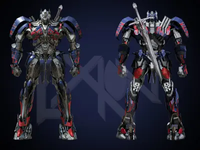 Transformers Optimus Prime DLX TLK Low-poly 3D model