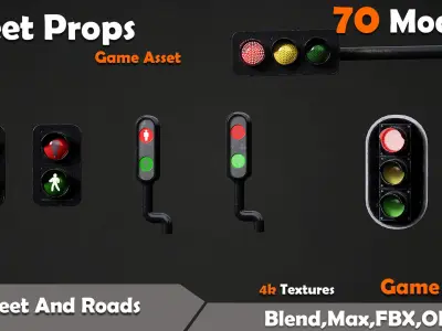 Street Props Game Asset Low-poly 3D model