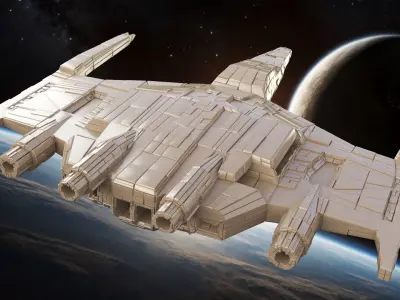 Star Ship Clay 3D model