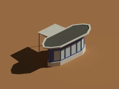 Low Poly Kiosk Stand 2 Low-poly 3D model