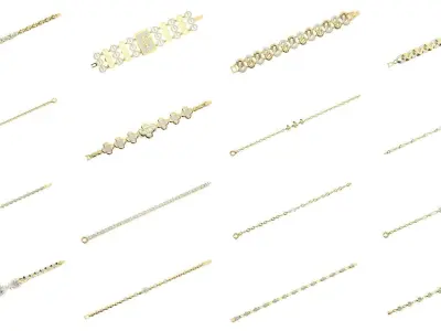 259 Chain Type Bracelets Mega Pack 3dm stl renders gemmap 