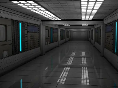 Sci Fi Corridor  3D model 38