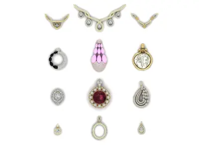 Pack jewelry pendant 3D print model purchase