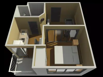 Apartment room by REVIT 25R15 3D model