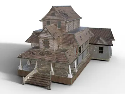 Halloween House Realistic Low-poly 3D model