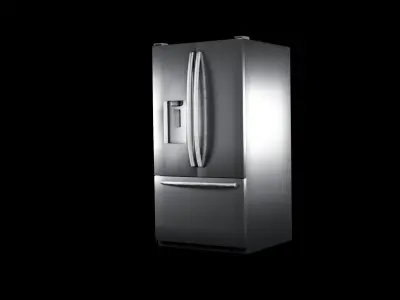 2 Doors French Refrigerator  PBR - Low Poly Free low-poly 3D model
