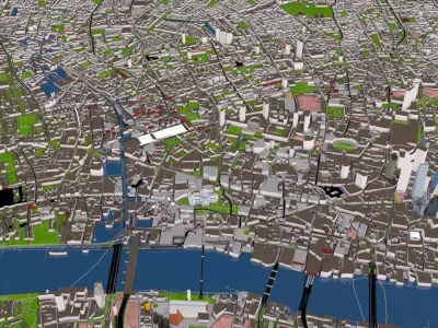 London City 3d model using July 2020 data Low-poly 3D model