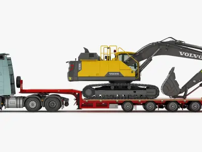  Volvo FH and Excavator VOLVO EC380El on Lowboy Trailer 
