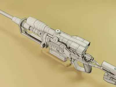Sci-fi gun Low-poly 3D model