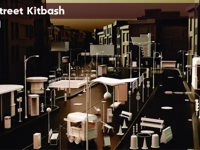 100 Street Kitbash 3D model