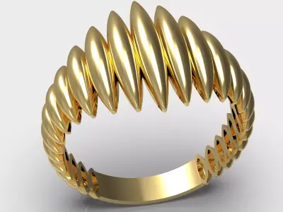 Shell-Inspired Ring Set 3D print model