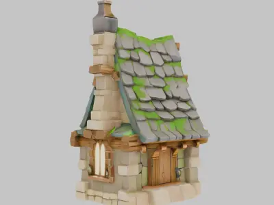 Enchanted Cottage 3D Model Low-poly 3D model