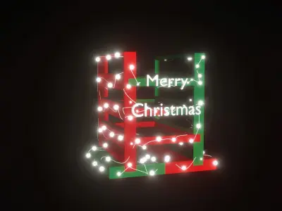 Shelf christmas sign with lights Free 3D print model