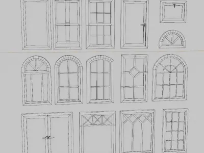A collection of windows 3D model