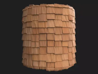 Rectangular Wooden roof seamless PBR material Texture