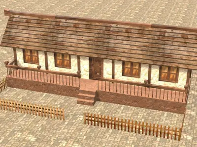 Medieval house thirteen 14 Low-poly 3D model