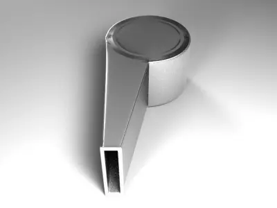 Whistle stainless steel door handle 3D model