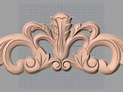 Door flower relief model STL format for CNC carving E458 3D model