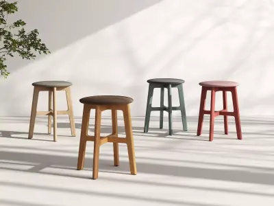 13 Upholstered Stool 3D model