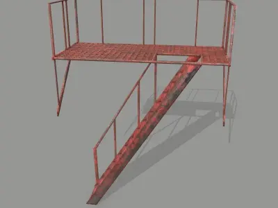 Fire Escape Low-poly 3D model