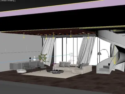 modern cool livingroom 3D model